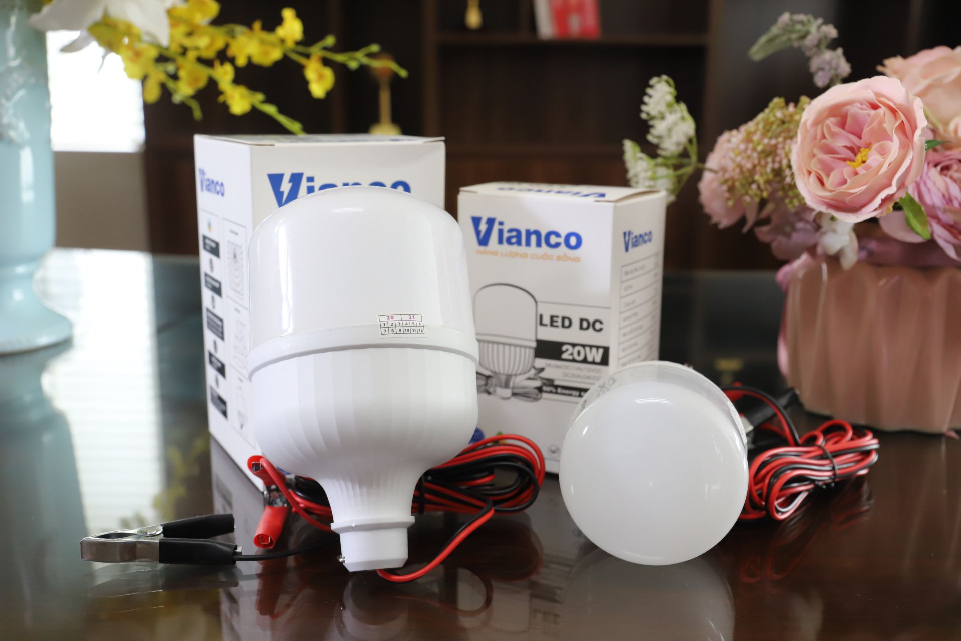 ĐÈN LED KẸP BÌNH ẮC QUY DC VIANCO 12V