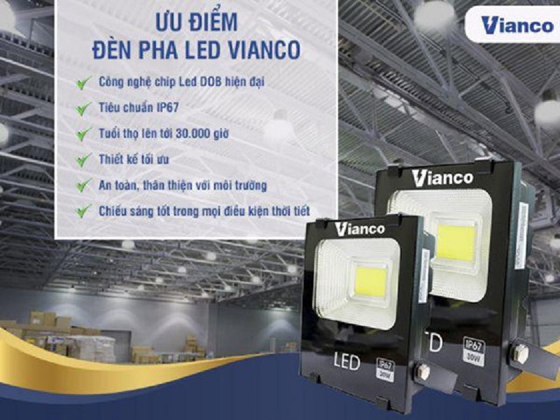 Sản phẩm đèn pha LED Vianco sở hữu những ưu điểm vượt trội