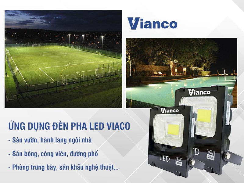 Đèn pha LED được sử dụng nhiều tại các công trình ngoài trời