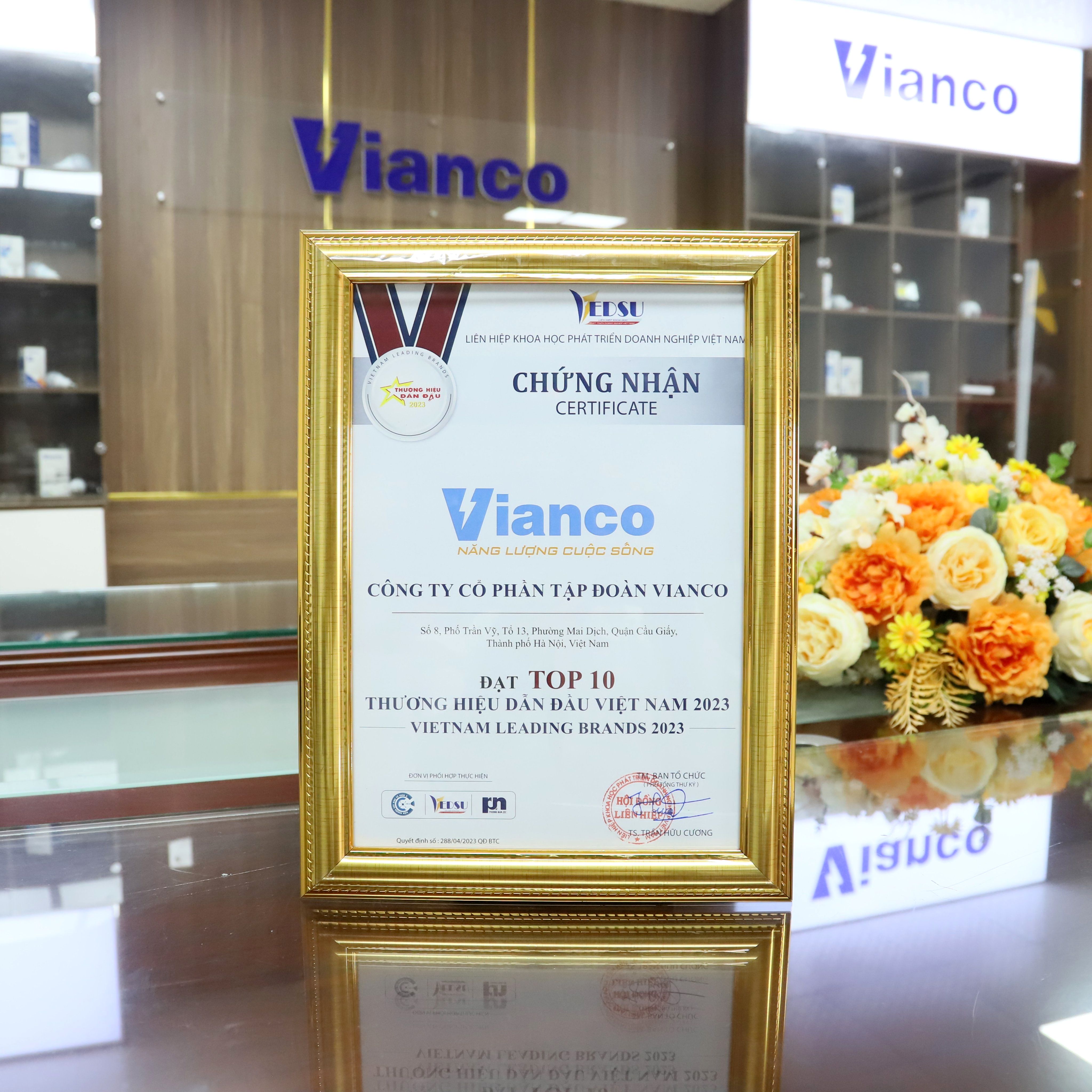 giải thưởng thương hiệu dẫn đầu việt nam 2023 vianco 2